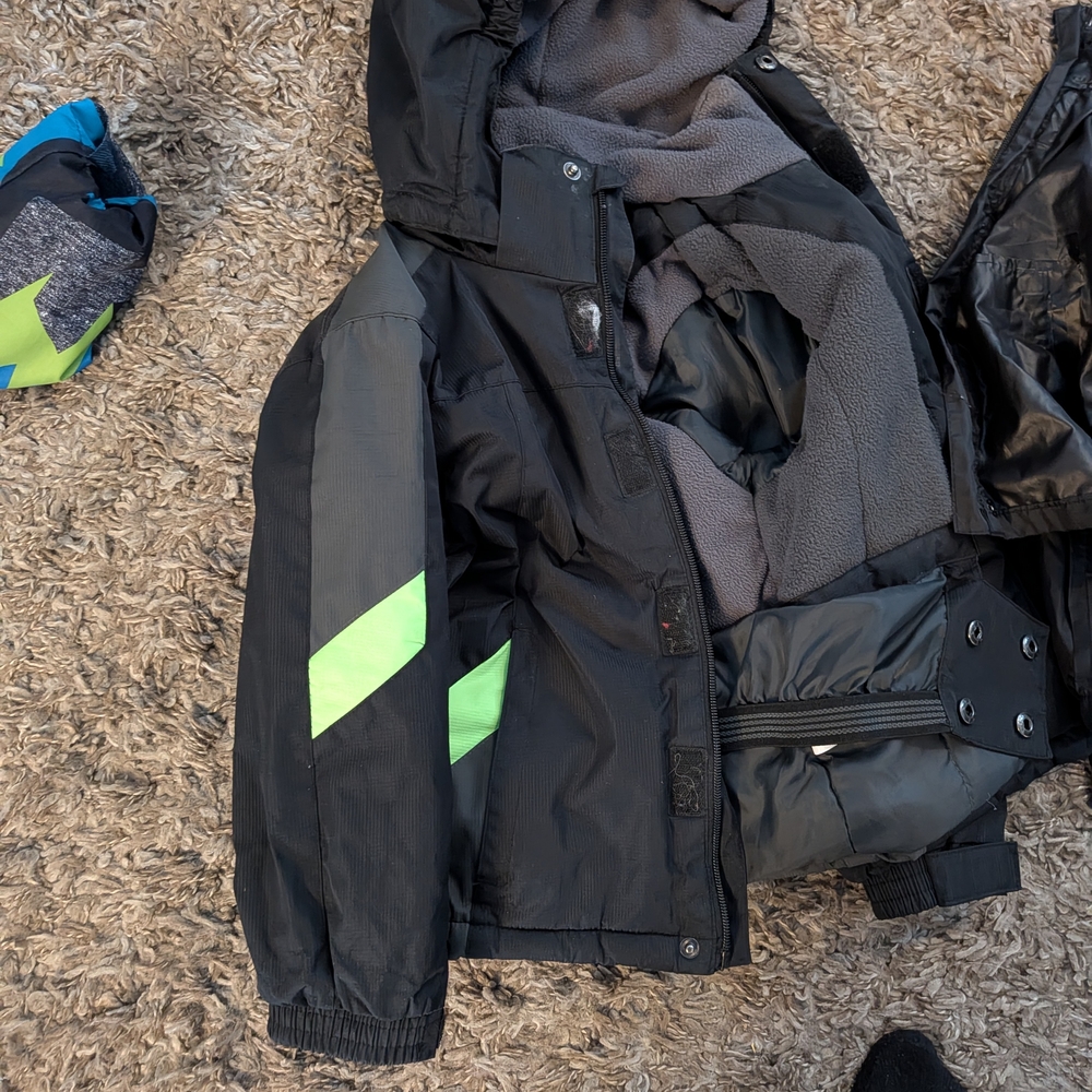 London Fog Black Jacket with Neon Green Accents